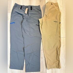 Sz M Patagonia Guidewater II NWT Forge Grey and Like New Khaki Pants